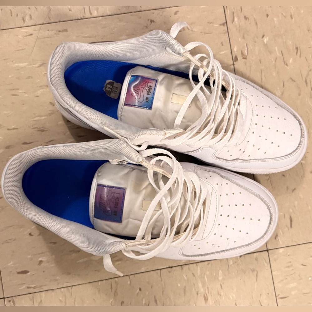 Nike White and Iridescence Sneakers  Air Force 1